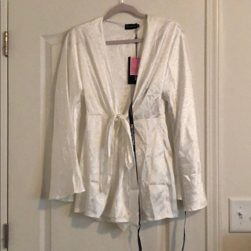 White Silk Romper